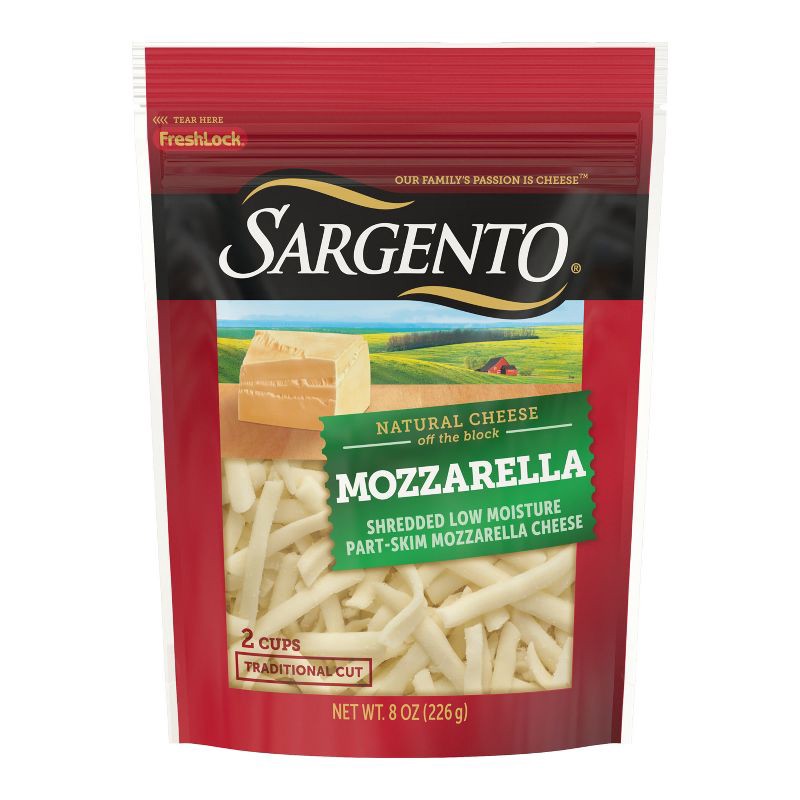slide 1 of 8, Sargento Mozzarella Shredded Cheese - 8oz: Cow Milk, 8 oz