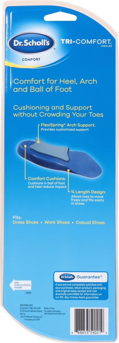 slide 9 of 9, Dr. Scholl's Tri-Comfort Mens Size 8-12 Men's Comfort Insoles Size 8-12 1 ea, 1 ct
