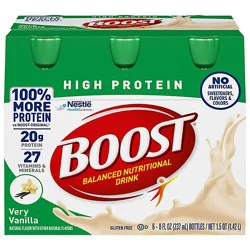 Boost High Protein Nutritional Drink Very Vanilla - 6-8 Fl. Oz.