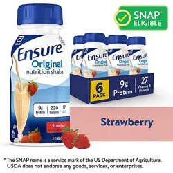 Ensure Original Nutrition Shake Ready To Drink Strawberry - 6-8 Fl. Oz.