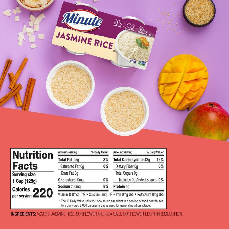 slide 8 of 9, Minute Rice Gluten Free Jasmine Rice - 8.8oz/2ct, 2 ct; 8.8 oz