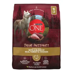 Purina ONE SmartBlend True Instinct Natural Real Turkey & Venison Flavor Dry Dog Food - 15lbs