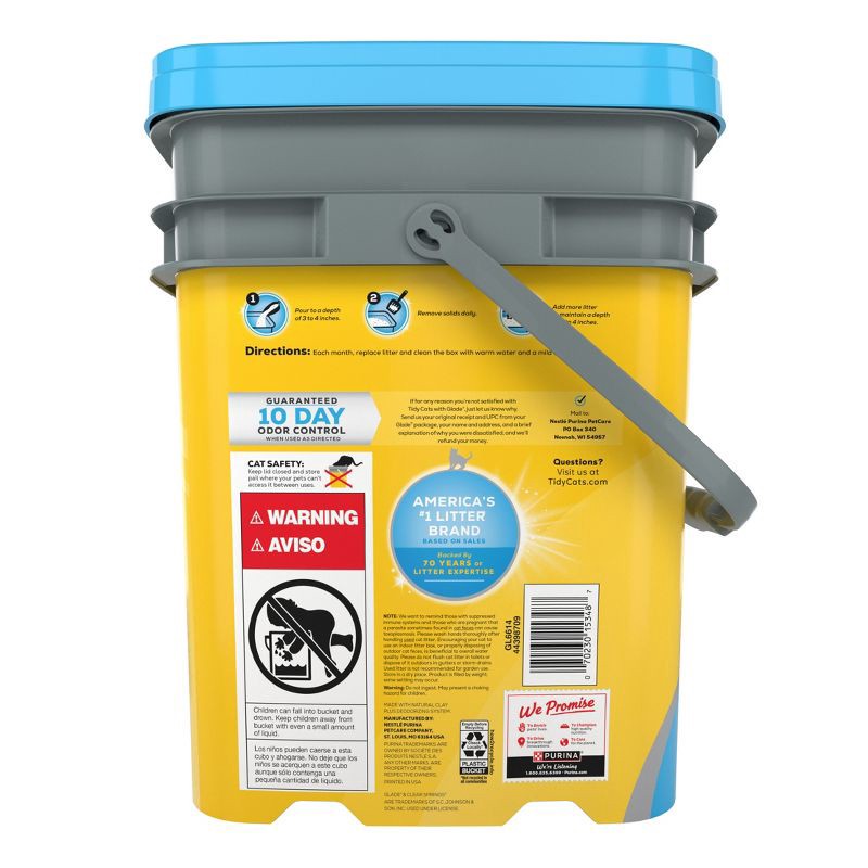 slide 2 of 10, Purina Tidy Cats Clumping and Low Dust Scoop Cat & Kitty Litter with Glade Tough Odor Solutions for Multiple Cats - 35lbs, 35 lb