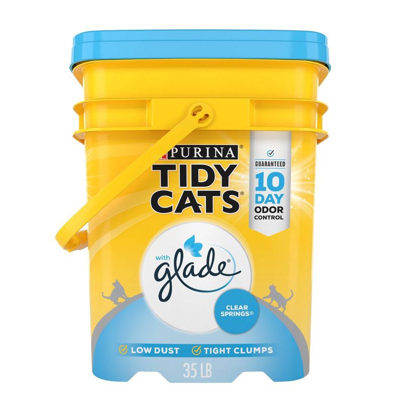 slide 1 of 7, Purina Tidy Cats Clumping and Low Dust Scoop Cat & Kitty Litter with Glade Tough Odor Solutions for Multiple Cats - 35lbs, 35 lb