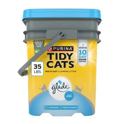 Purina Tidy Cats Clumping and Low Dust Scoop Cat & Kitty Litter with Glade Tough Odor Solutions for Multiple Cats - 35lbs