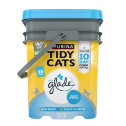 Purina Tidy Cats Clumping and Low Dust Scoop Cat & Kitty Litter with Glade Tough Odor Solutions for Multiple Cats - 35lbs