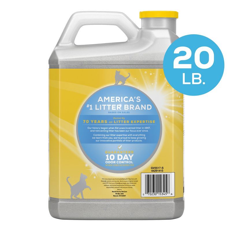 slide 2 of 9, Purina Tidy Cats Clumping and Low Dust Scoop Cat & Kitty Litter with Glade Tough Odor Solutions for Multiple Cats - 20lbs, 20 lb