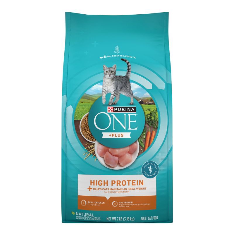 slide 1 of 10, Purina ONE Ideal Healthy Weight High Protein Natural Chicken Flavor Dry Cat Food - 7lbs, 7 lb