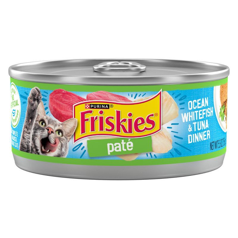 slide 1 of 9, Purina Friskies Paté Wet Cat Food Ocean White Fish & Tuna Dinner - 5.5oz, 5.5 oz