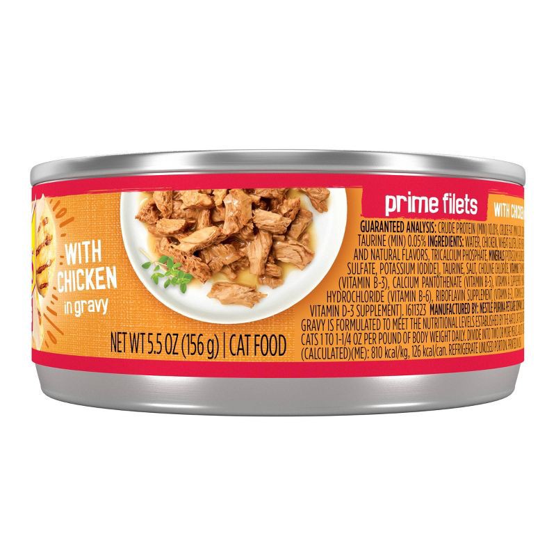 slide 5 of 5, Purina Friskies Prime Filets Wet Cat Food with Chicken In Gravy - 5.5oz, 5.5 oz