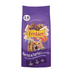 Purina Friskies Surfin &Turfin Favorites with Flavors of Chicken, Beef & Seafood Adult Balanced Dry Cat Food - 3.15lbs