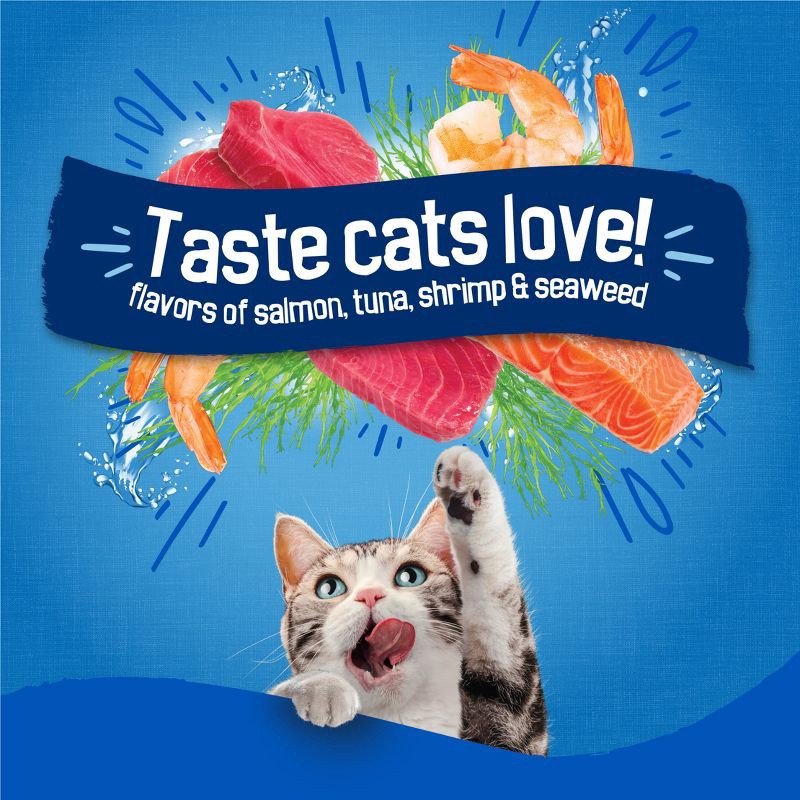 slide 4 of 14, Purina Friskies Seafood Sensations with Flavors of Salmon, Tuna, Shrimp & Seaweed Adult Complete & Balanced Dry Cat Food - 16lbs, 16 lb