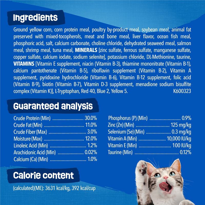 slide 7 of 14, Purina Friskies Seafood Sensations with Flavors of Salmon, Tuna, Shrimp & Seaweed Adult Complete & Balanced Dry Cat Food - 16lbs, 16 lb