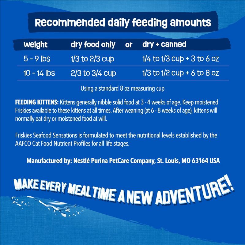 slide 10 of 14, Purina Friskies Seafood Sensations with Flavors of Salmon, Tuna, Shrimp & Seaweed Adult Complete & Balanced Dry Cat Food - 16lbs, 16 lb