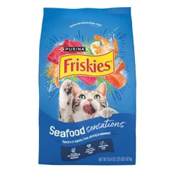 Purina Friskies Seafood Sensations with Flavors of Salmon, Tuna, Shrimp & Seaweed Adult Complete & Balanced Dry Cat Food - 3.15lbs