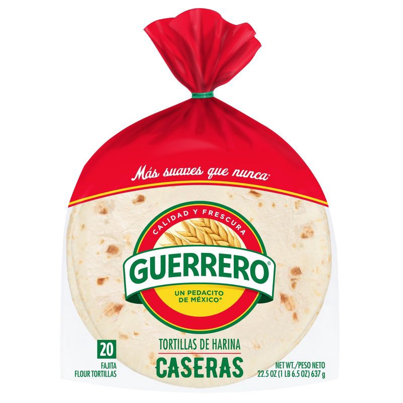 slide 1 of 9, Guerrero Fajita Size Caseras Flour Tortillas - 22.5oz/20ct, 22.5 oz, 20 ct