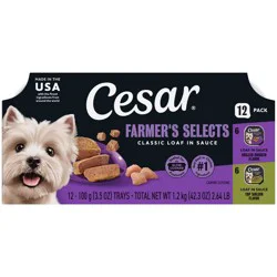 Cesar Variety Pack with Grilled Chicken, Steak, Beef, Gravy and Red Meat Flavor Classic Loaf in Sauce Small Breed Wet Dog Food - 3.5oz/12ct