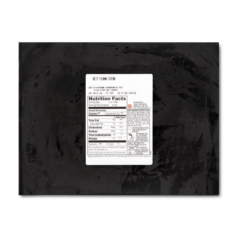 slide 2 of 4, USDA Choice Angus Beef Flank Steak - 0.68-1.25 lbs - price per lb - Good & Gather™, per lb