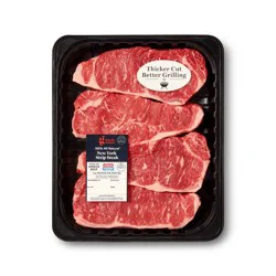 Fresh USDA Choice Angus Beef New York Strip Steak Value Pack - 1.62-3.80 lbs - price per lb - Good & Gather™