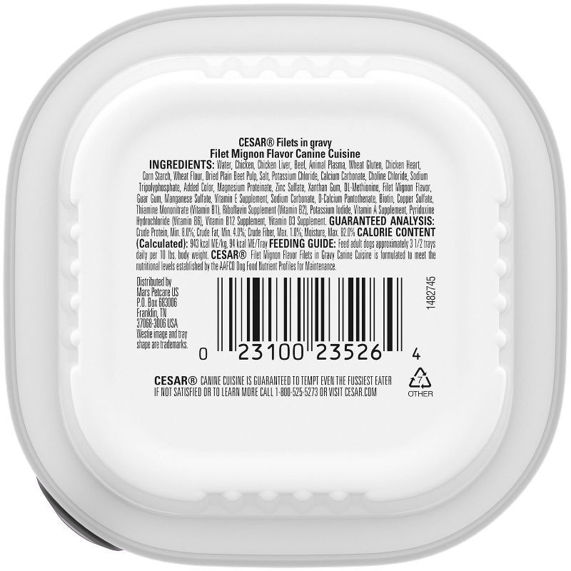 slide 2 of 17, Cesar Beef and Gravy Flavor Small Breed Wet Dog Food - 3.5oz, 3.5 oz