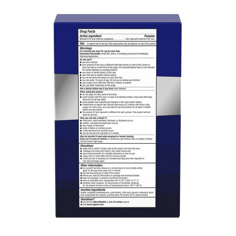 slide 7 of 8, Rogaine Mens' 5% Minoxidil Foam for Hair Regrowth - 6.33oz, 6.33 oz