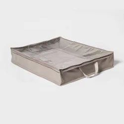 Underbed Storage Gray - Room Essentials™: Lidded Storage Bag for Towels & Bedding, Folds Flat, 3600 Volume Capacity