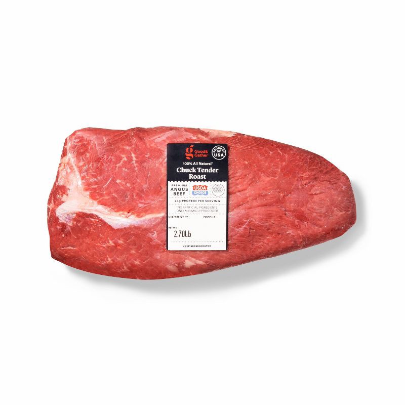 slide 1 of 4, USDA Choice Angus Beef Chuck Tender Roast - 1.28-4.00 lbs - price per lb - Good & Gather™, per lb