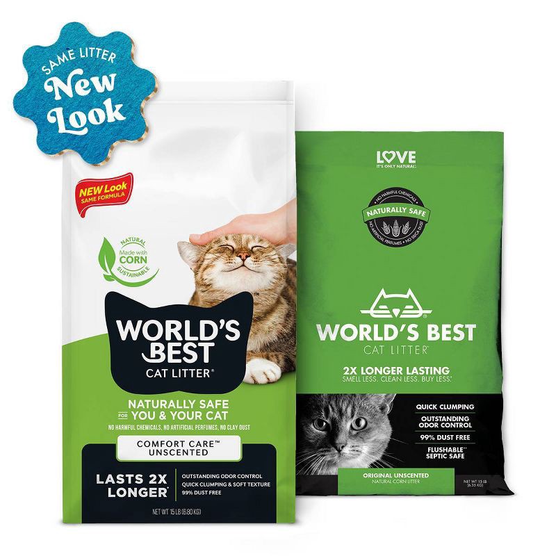 slide 6 of 10, World's Best Cat Litter- Clumping Cat Formula - 15lbs, 15 lb