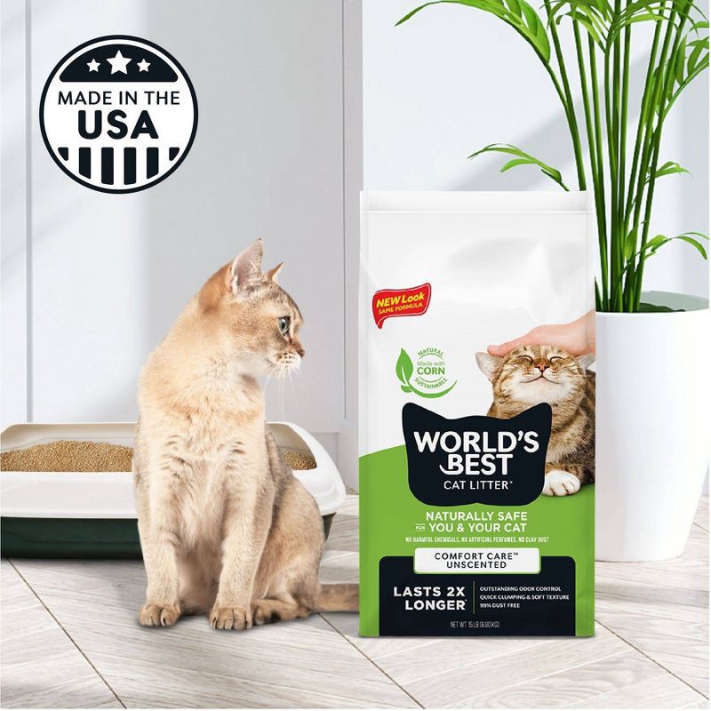 slide 9 of 9, World's Best Cat Litter- Clumping Cat Formula - 15lbs, 15 lb
