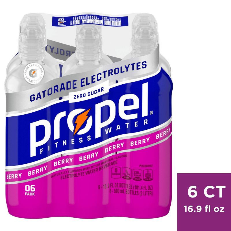 slide 1 of 9, Propel Zero Berry Nutrient Enhanced Water - 6pk/16.9 fl oz Bottles, 6 ct; 16.9 fl oz