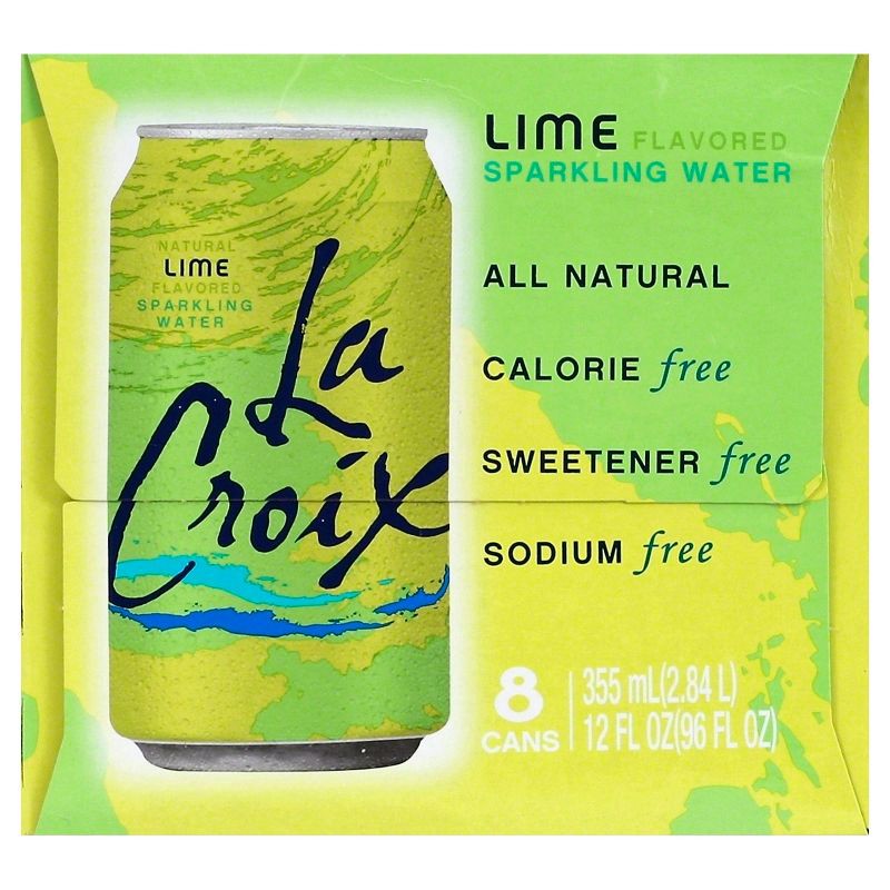 slide 6 of 7, LaCroix Sparkling Water Lime - 8pk/12 fl oz Cans, 8 ct; 12 fl oz