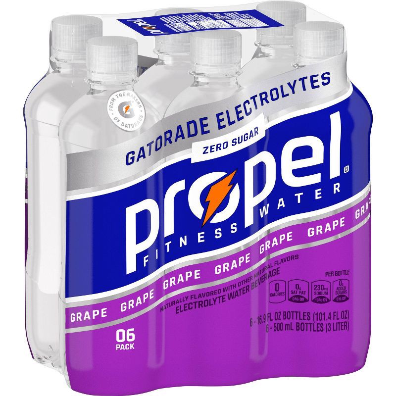 slide 3 of 11, Propel Zero Grape Nutrient Enhanced Water - 6pk/16.9 fl oz Bottles, 6 ct; 16.9 fl oz