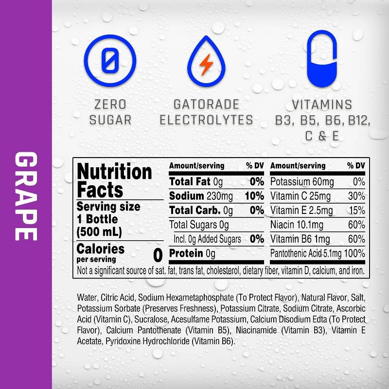 slide 5 of 11, Propel Zero Grape Nutrient Enhanced Water - 6pk/16.9 fl oz Bottles, 6 ct; 16.9 fl oz
