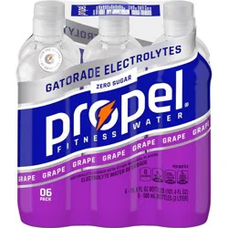 Propel Zero Grape Nutrient Enhanced Water - 6pk/16.9 fl oz Bottles