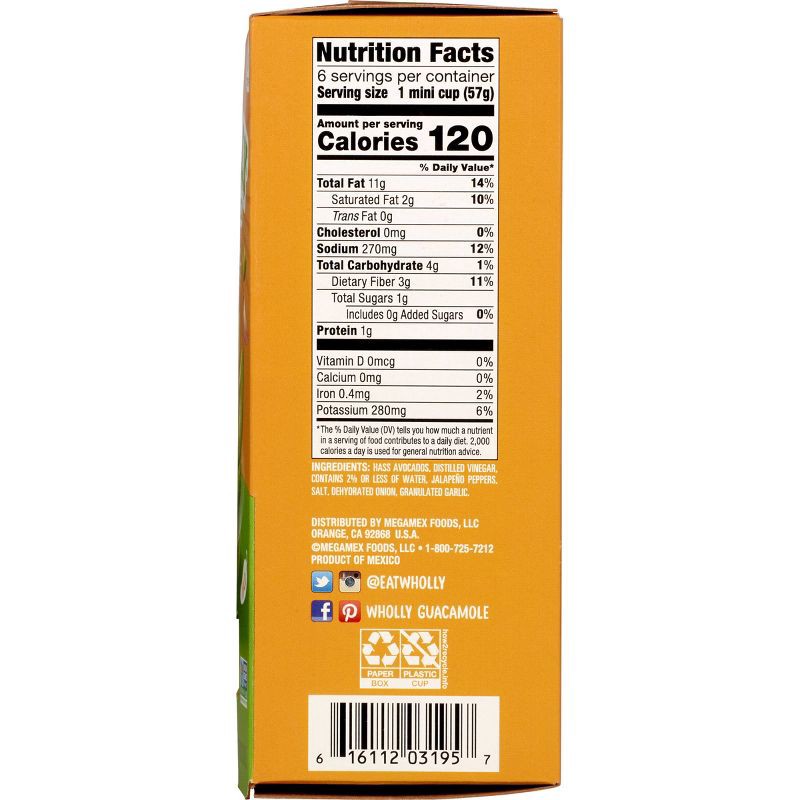 slide 3 of 8, Wholly Guacamole Classic Mini Bowls - 12oz/6ct, 6 ct; 12 oz