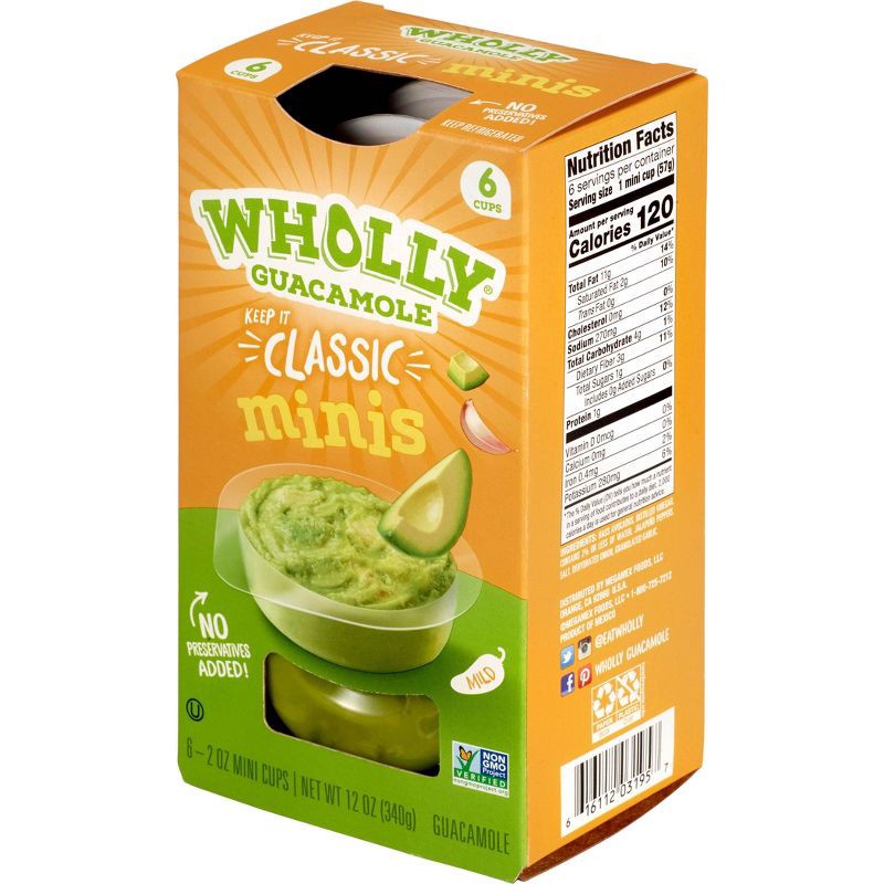 slide 5 of 8, Wholly Guacamole Classic Mini Bowls - 12oz/6ct, 6 ct; 12 oz