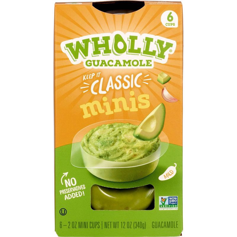 slide 1 of 8, Wholly Guacamole Classic Mini Bowls - 12oz/6ct, 6 ct; 12 oz