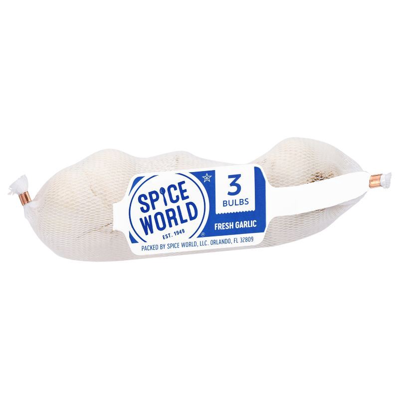 slide 3 of 5, Spice World Fresh Whole Garlic - 3ct Bag, 3 ct