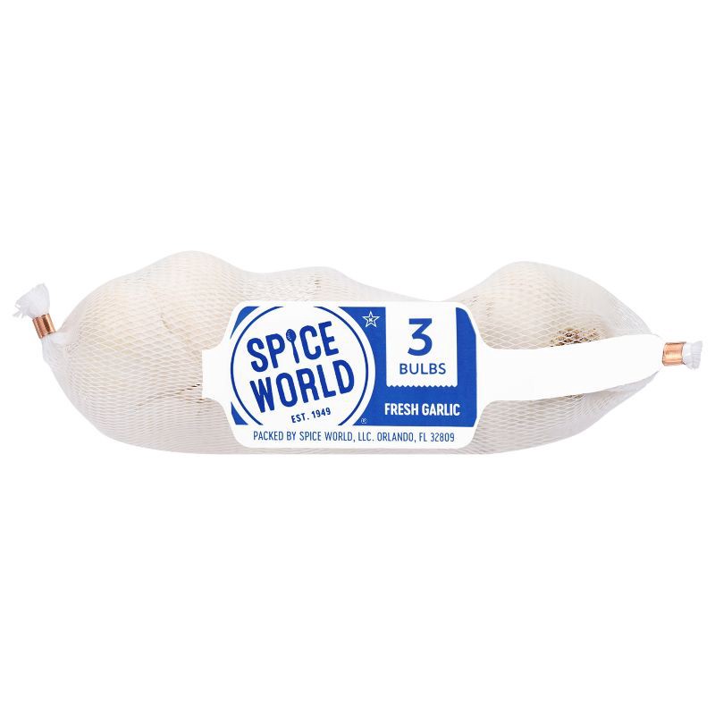 slide 1 of 5, Spice World Fresh Whole Garlic - 3ct Bag, 3 ct