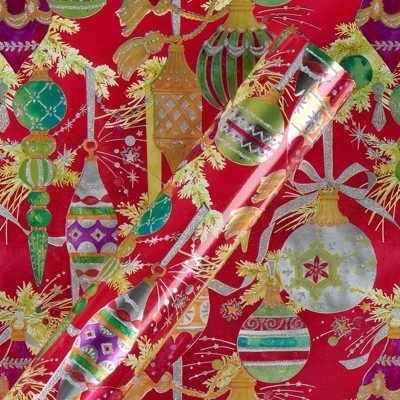 slide 1 of 1, Papyrus Patterned Ornaments Wrapping Paper, 1 ct