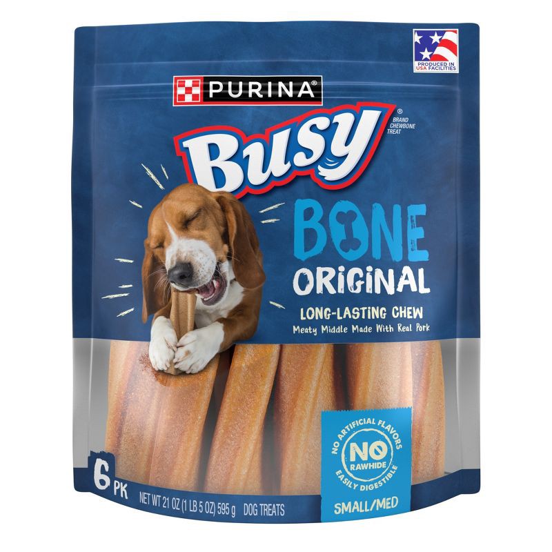 slide 1 of 11, Purina Busy Bone Chewy Pork Flavor Dog Treats - 21oz/6ct, 21 oz, 6 ct