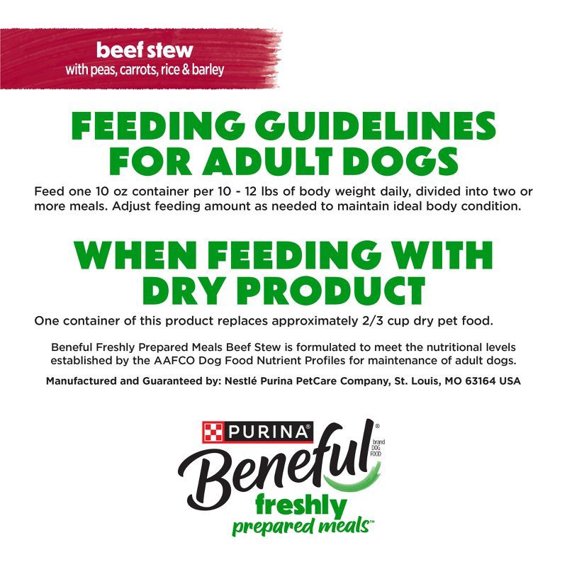 slide 12 of 13, Purina Beneful Prepared Meals Stew Recipes Wet Dog Food Beef Stew - 10oz, 10 oz