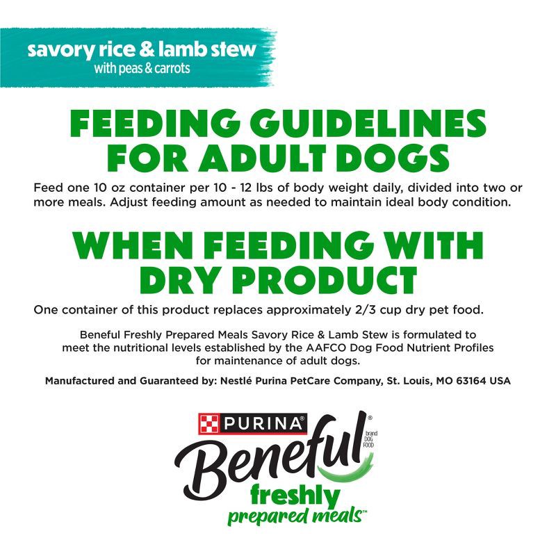 slide 12 of 13, Purina Beneful Prepared Meals Stew Recipes Wet Dog Food Lamb Stew - 10oz, 10 oz