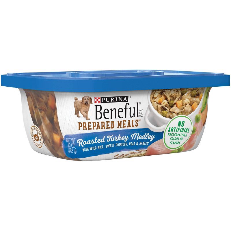 slide 5 of 5, Purina Beneful Prepared Meals Roasted Recipes Wet Dog Food Roasted Turkey Medley with Wild Rice, Sweet Potates, Peas & Barley - 10oz, 10 oz