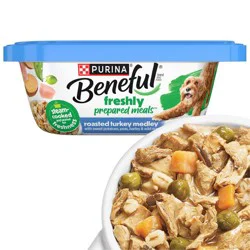 Purina Beneful Prepared Meals Roasted Recipes Wet Dog Food Roasted Turkey Medley with Wild Rice, Sweet Potates, Peas & Barley - 10oz