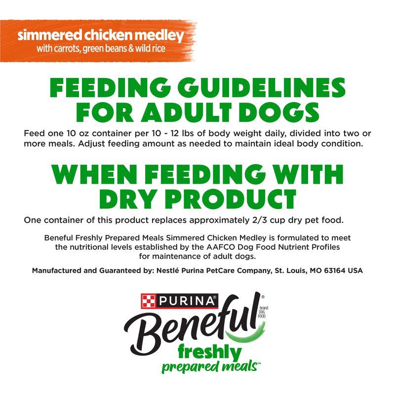 slide 12 of 12, Purina Beneful Prepared Meals Simmered Recipes Wet Dog Food Simmered Chicken Medley - 10oz, 10 oz