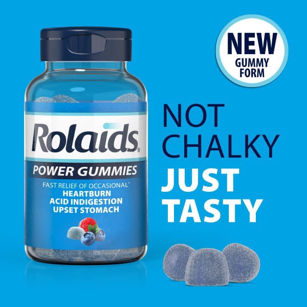 slide 17 of 29, Rolaids Power Gummies, Fast Relief of Occasional Heartburn and Acid Indegestion, Dietary Supplement, Smooth Berry, 54 Gummies, 54 ct