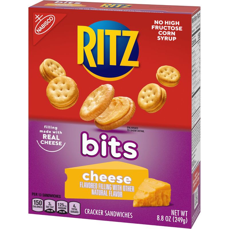 slide 2 of 20, RITZ Bits Cheese Sandwich Crackers Lunch Snacks - 8.8oz, 8.8 oz