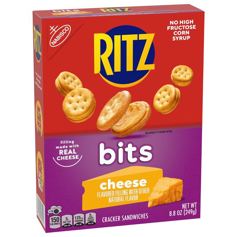 slide 18 of 20, RITZ Bits Cheese Sandwich Crackers Lunch Snacks - 8.8oz, 8.8 oz