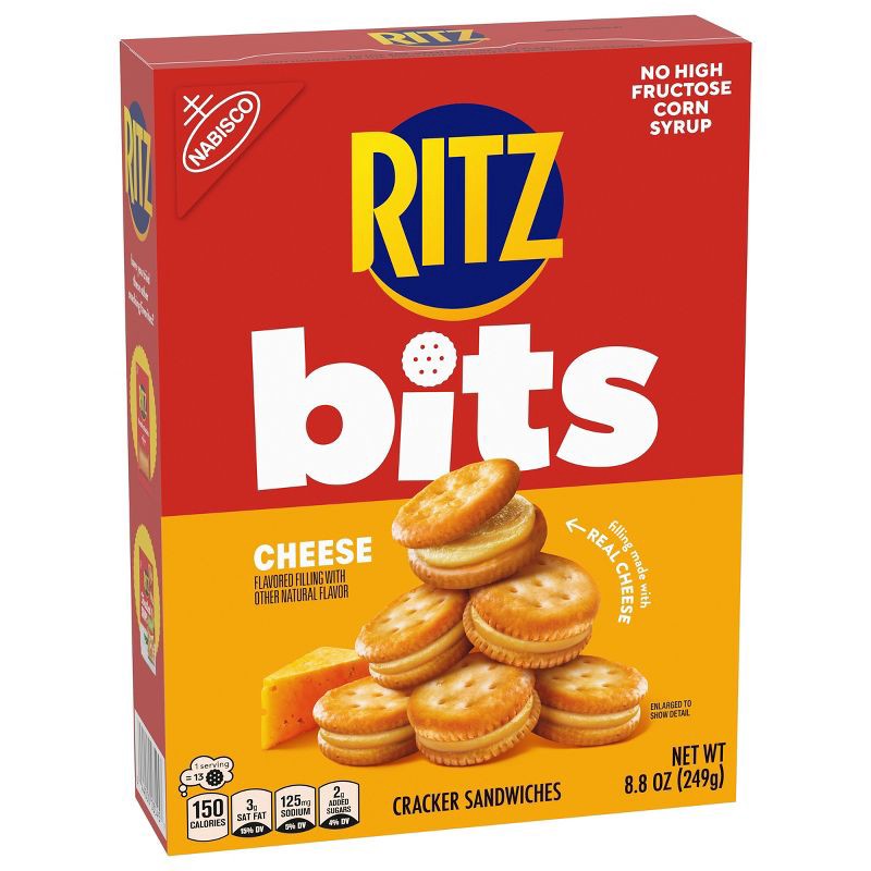 slide 7 of 20, RITZ Bits Cheese Sandwich Crackers Lunch Snacks - 8.8oz, 8.8 oz